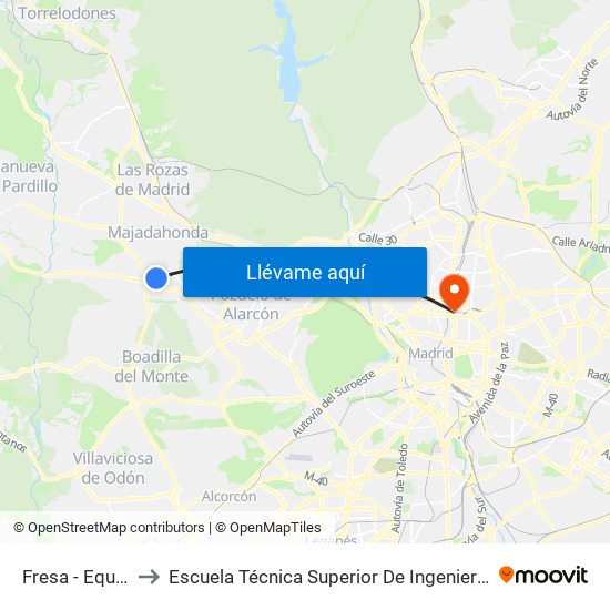 Fresa - Equinocio to Escuela Técnica Superior De Ingenieros Industriales map