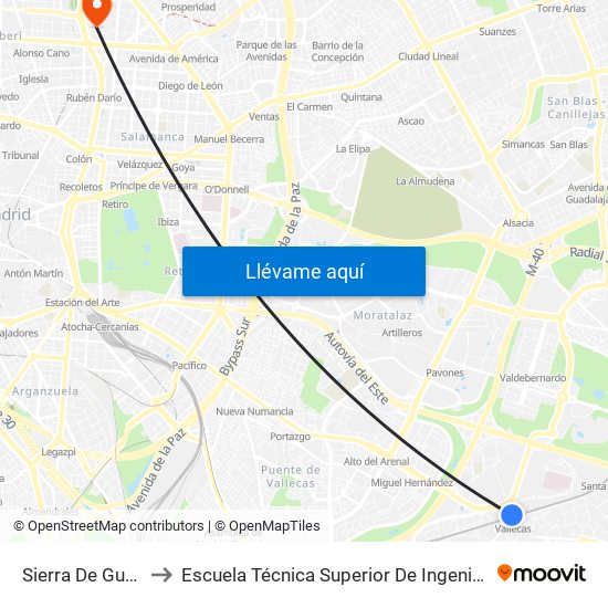 Sierra De Guadalupe to Escuela Técnica Superior De Ingenieros Industriales map