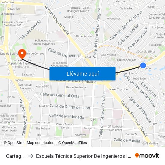 Cartagena to Escuela Técnica Superior De Ingenieros Industriales map