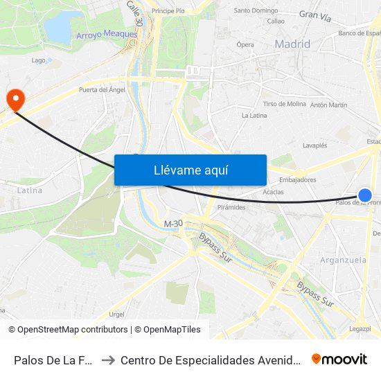 Palos De La Frontera to Centro De Especialidades Avenida De Portugal. map