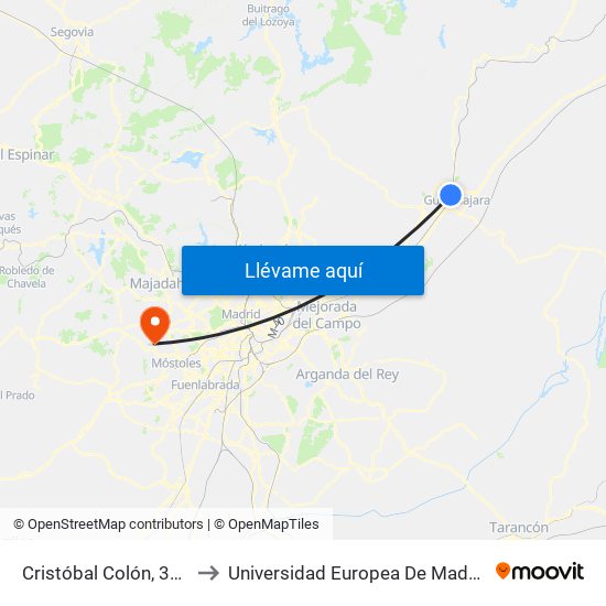 Cristóbal Colón, 302 to Universidad Europea De Madrid map