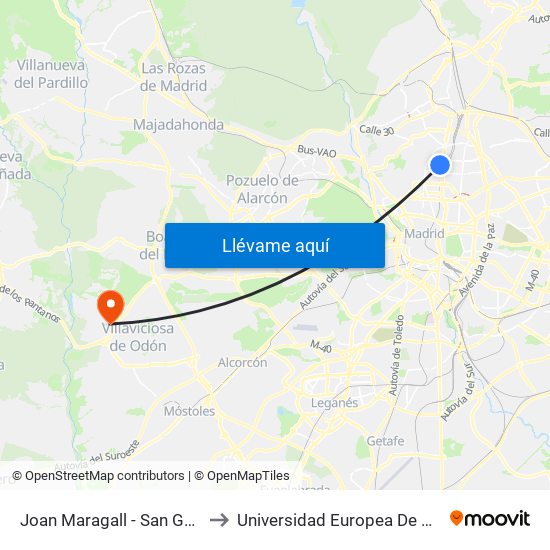 Joan Maragall - San Germán to Universidad Europea De Madrid map