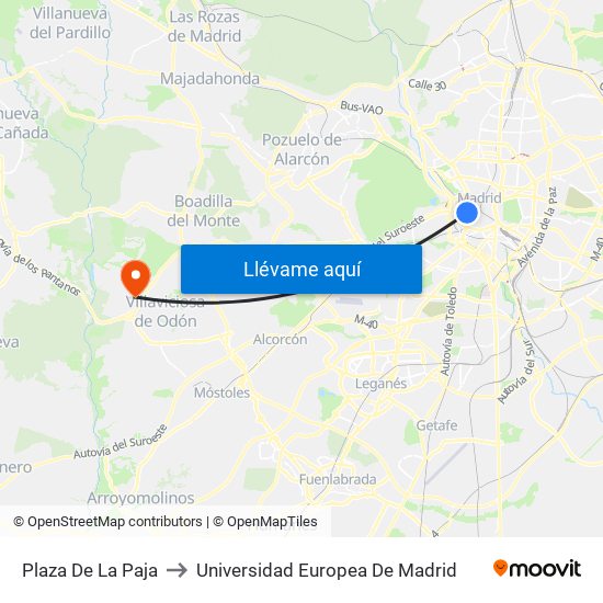 Plaza De La Paja to Universidad Europea De Madrid map