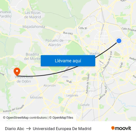 Diario Abc to Universidad Europea De Madrid map