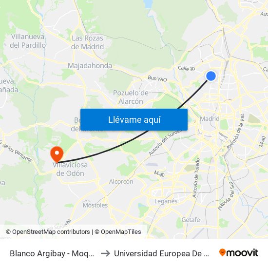 Blanco Argibay - Moquetas to Universidad Europea De Madrid map