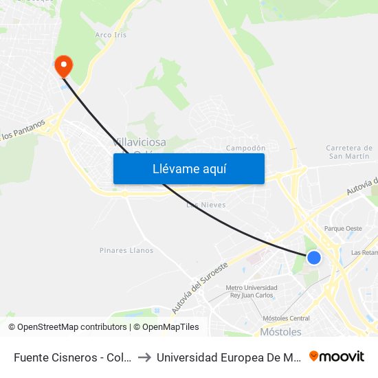 Fuente Cisneros - Colegio to Universidad Europea De Madrid map