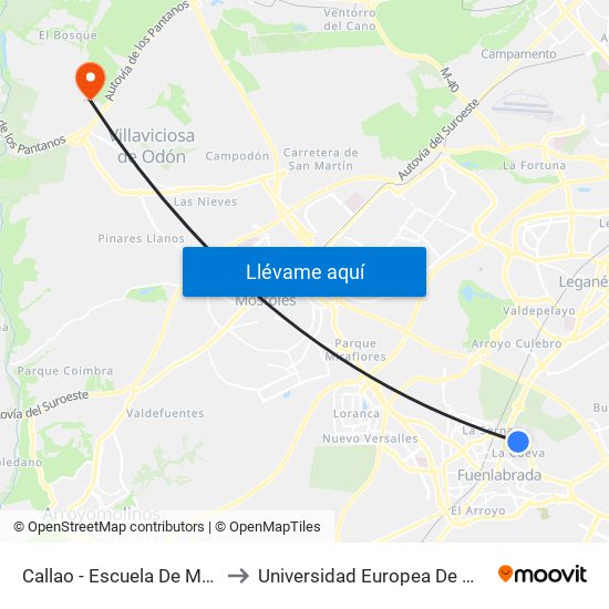 Callao - Escuela De Música to Universidad Europea De Madrid map