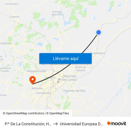 P.º De La Constitución, Humanes to Universidad Europea De Madrid map