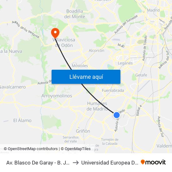 Av. Blasco De Garay - B. John Deere to Universidad Europea De Madrid map