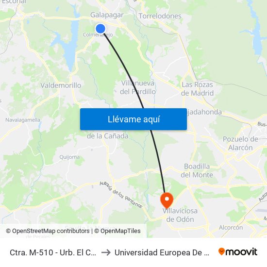 Ctra. M-510 - Urb. El Cerrillo to Universidad Europea De Madrid map