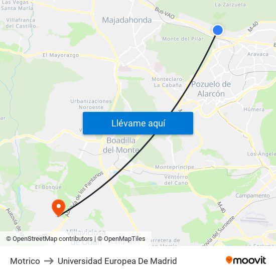Motrico to Universidad Europea De Madrid map