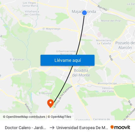 Doctor Calero - Jardinillos to Universidad Europea De Madrid map