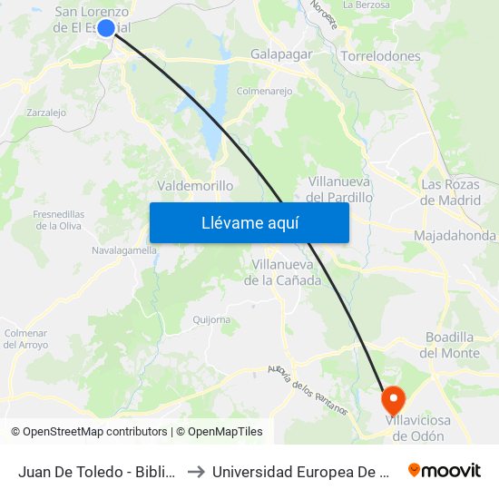 Juan De Toledo - Biblioteca to Universidad Europea De Madrid map