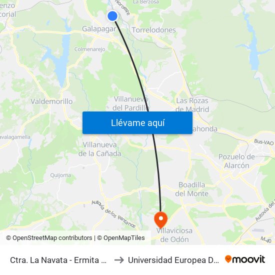 Ctra. La Navata - Ermita La Navata to Universidad Europea De Madrid map