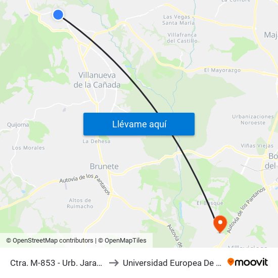 Ctra. M-853 - Urb. Jarabeltrán to Universidad Europea De Madrid map
