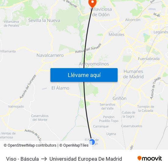 Viso - Báscula to Universidad Europea De Madrid map