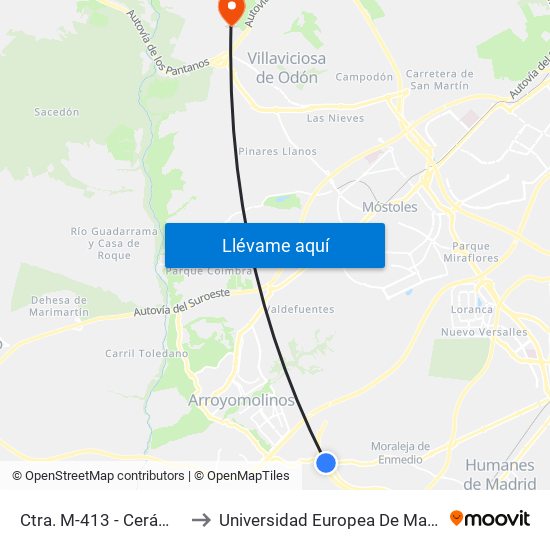 Ctra. M-413 - Cerámica to Universidad Europea De Madrid map