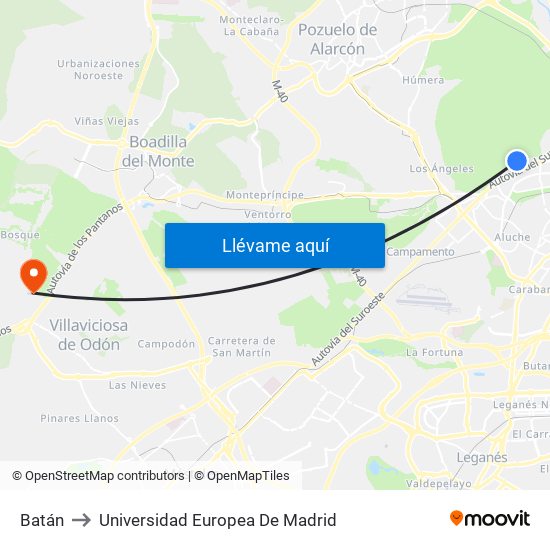 Batán to Universidad Europea De Madrid map