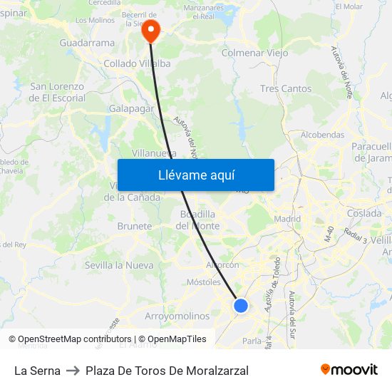 La Serna to Plaza De Toros De Moralzarzal map