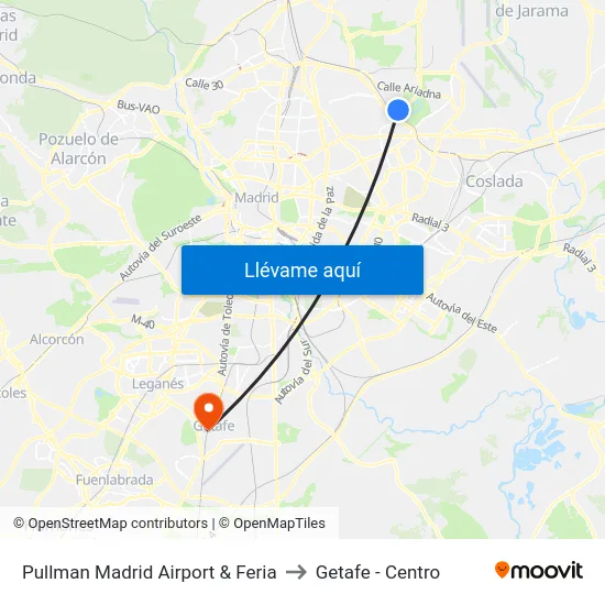 Pullman Madrid Airport & Feria to Getafe - Centro map