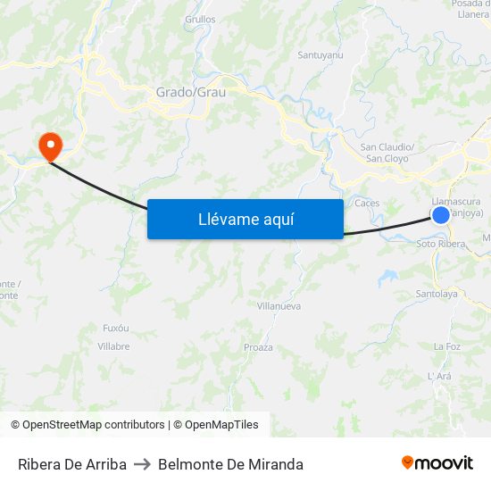 Ribera De Arriba to Belmonte De Miranda map
