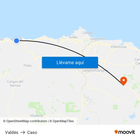 Valdés to Caso map