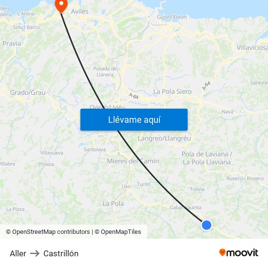 Aller to Castrillón map