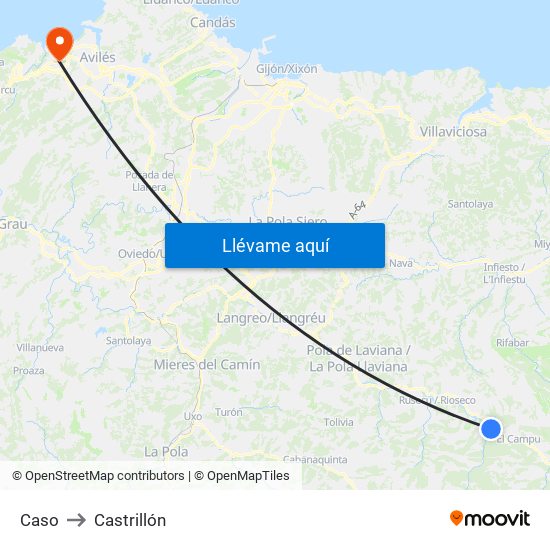 Caso to Castrillón map