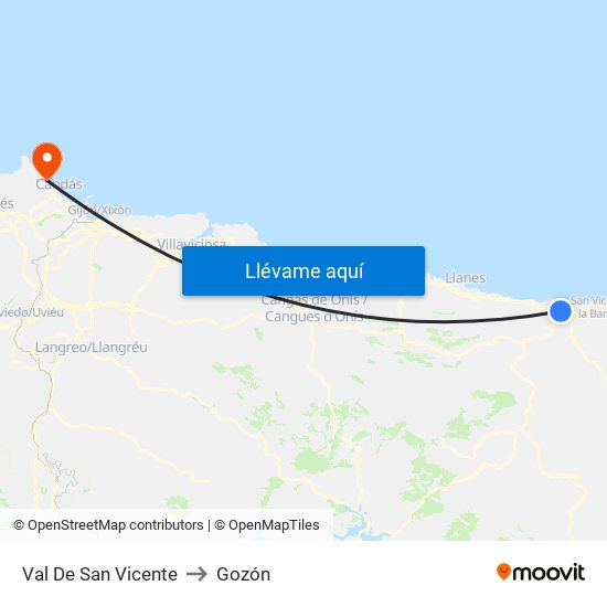 Val De San Vicente to Gozón map