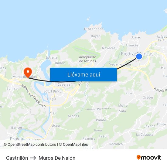 Castrillón to Muros De Nalón map