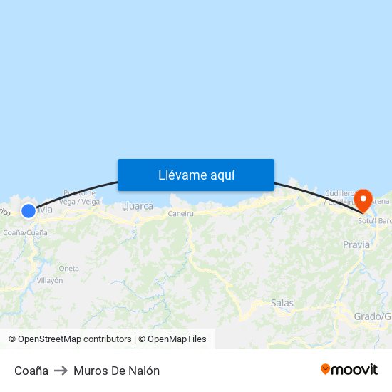 Coaña to Muros De Nalón map