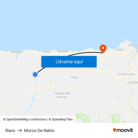 Illano to Muros De Nalón map