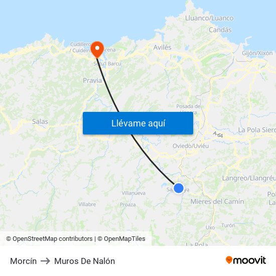 Morcín to Muros De Nalón map