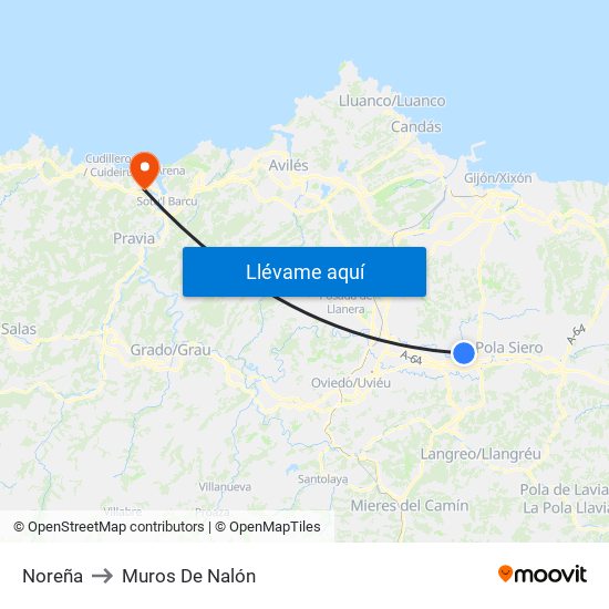Noreña to Muros De Nalón map