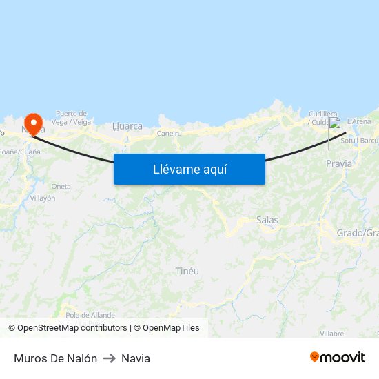 Muros De Nalón to Navia map