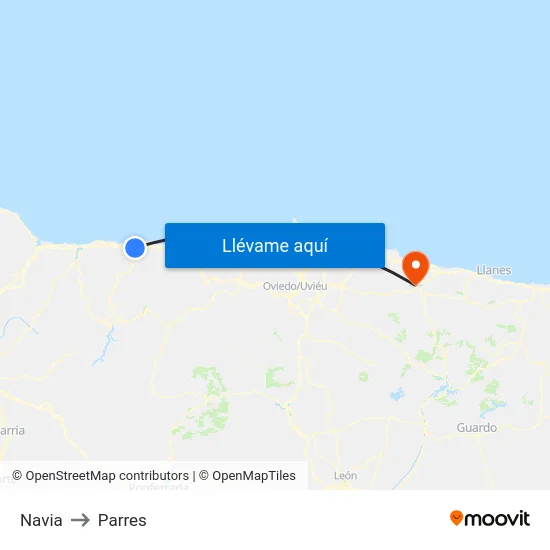 Navia to Parres map