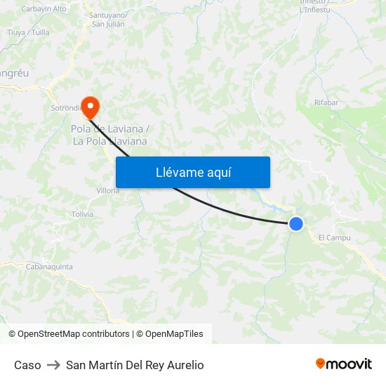 Caso to San Martín Del Rey Aurelio map