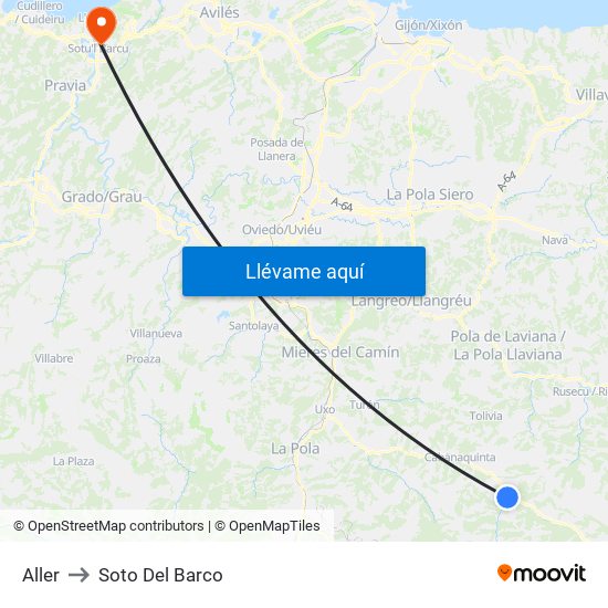 Aller to Soto Del Barco map