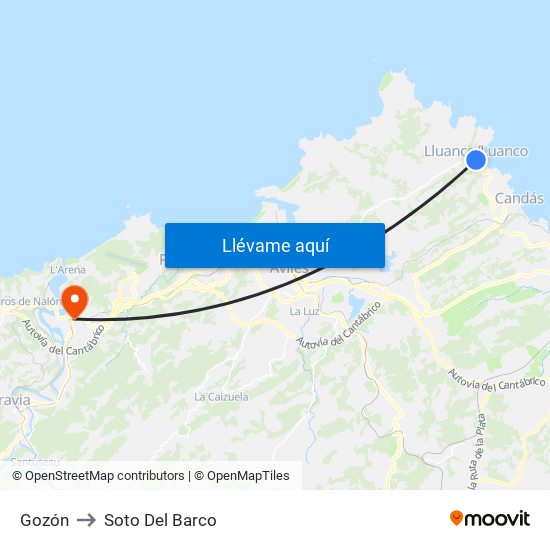 Gozón to Soto Del Barco map