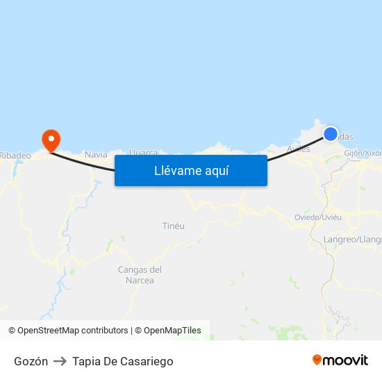 Gozón to Tapia De Casariego map