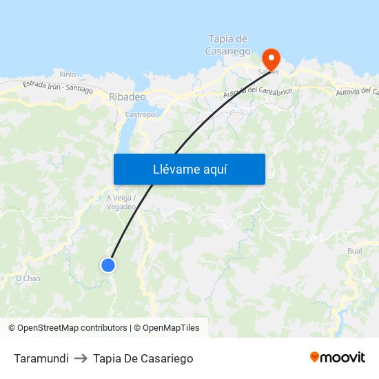 Taramundi to Tapia De Casariego map