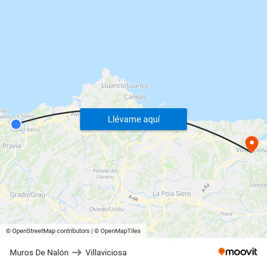 Muros De Nalón to Villaviciosa map