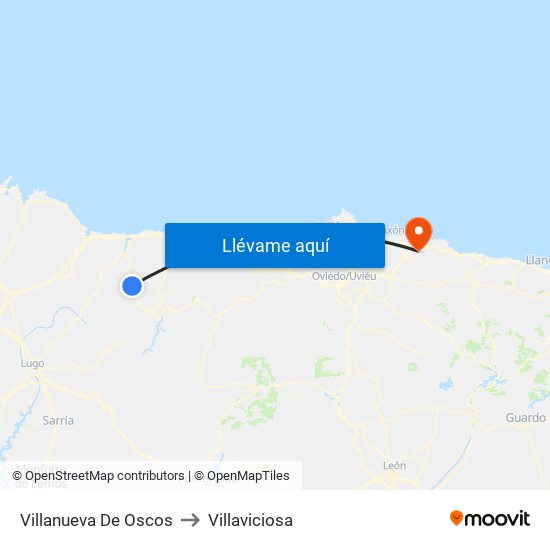 Villanueva De Oscos to Villaviciosa map