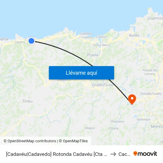 [Cadavéu|Cadavedo]  Rotonda Cadavéu [Cta 16975] to Caces map