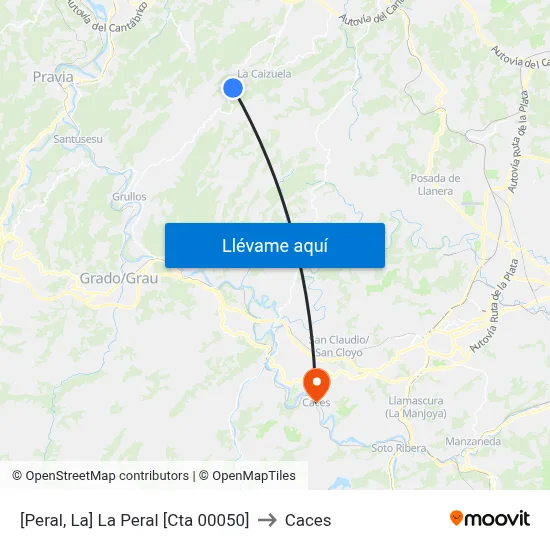 [Peral, La]  La Peral [Cta 00050] to Caces map