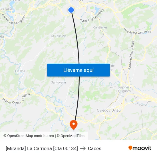 [Miranda]  La Carriona [Cta 00134] to Caces map