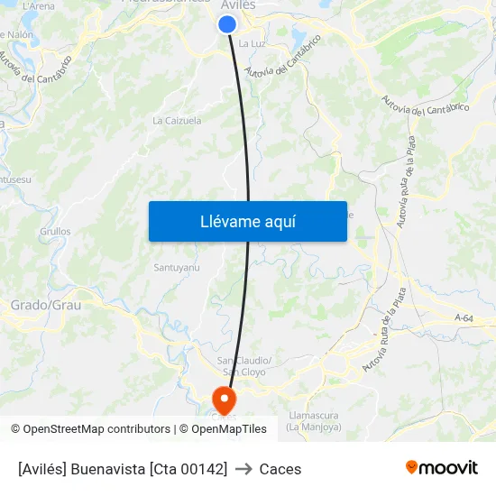 [Avilés]  Buenavista [Cta 00142] to Caces map