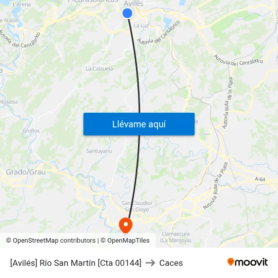 [Avilés]  Río San Martín [Cta 00144] to Caces map