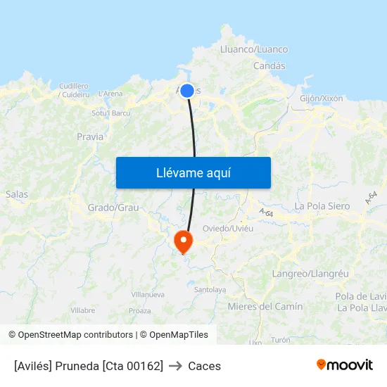 [Avilés]  Pruneda [Cta 00162] to Caces map