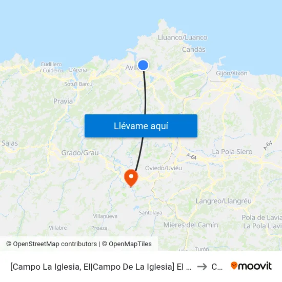 [Campo La Iglesia, El|Campo De La Iglesia]  El Campo La Iglesia [Cta 00265] to Caces map